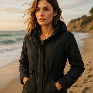 O’Neill Black Hooded Utility Jacket Women’s Medium – Lightweight Outdoor Layer
